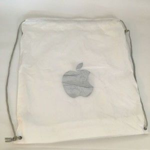 Genuine Apple Plastic Drawstring Shopping Bag with Apple Logo 12" x 13" store